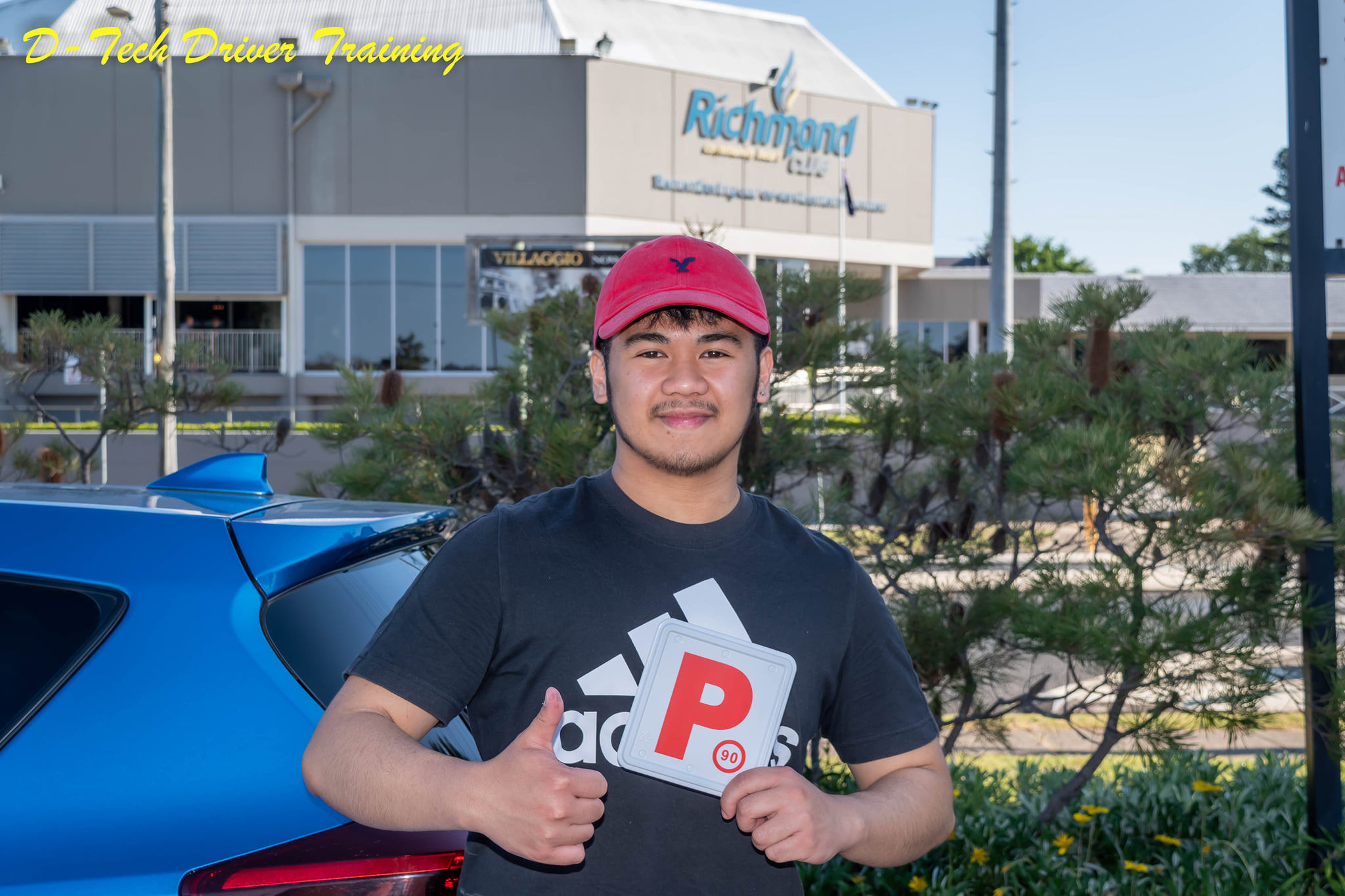 First time driving test success milestone with local D-Tech driving instructor at Richmond 3.
