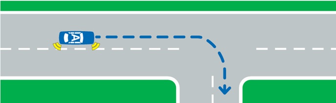 Right turn blind spot check