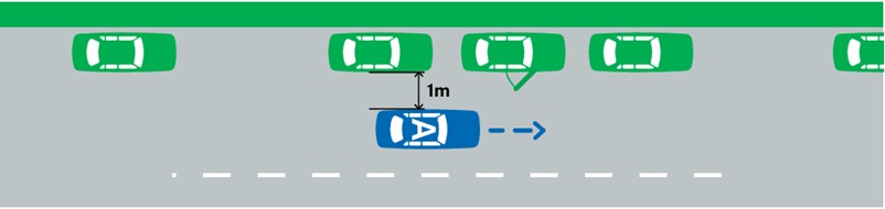 Clearance from parked cars