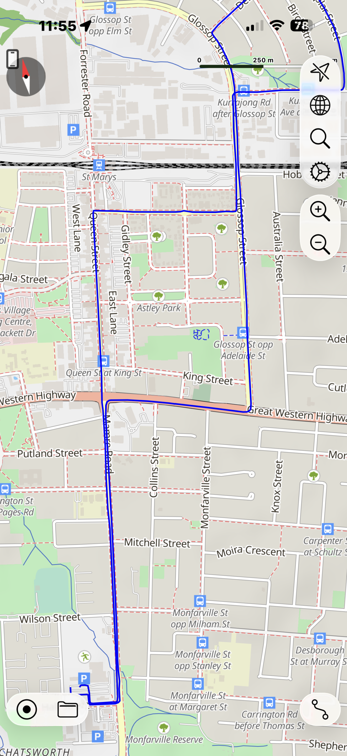 Service NSW St Marys Driving Test Route Full Circuit Map Overview