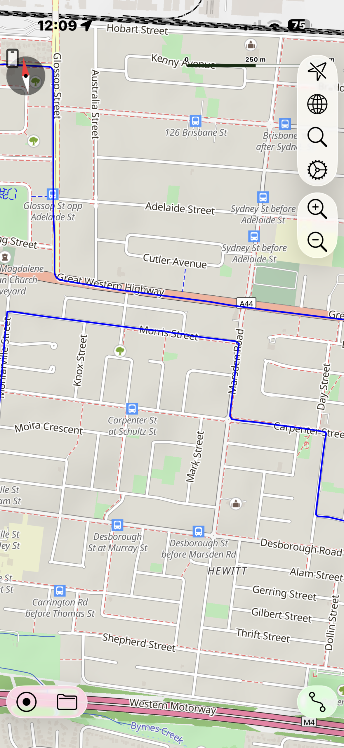 St Marys Driving Test Route 2 Map - Morris Street to Glossop Street Link