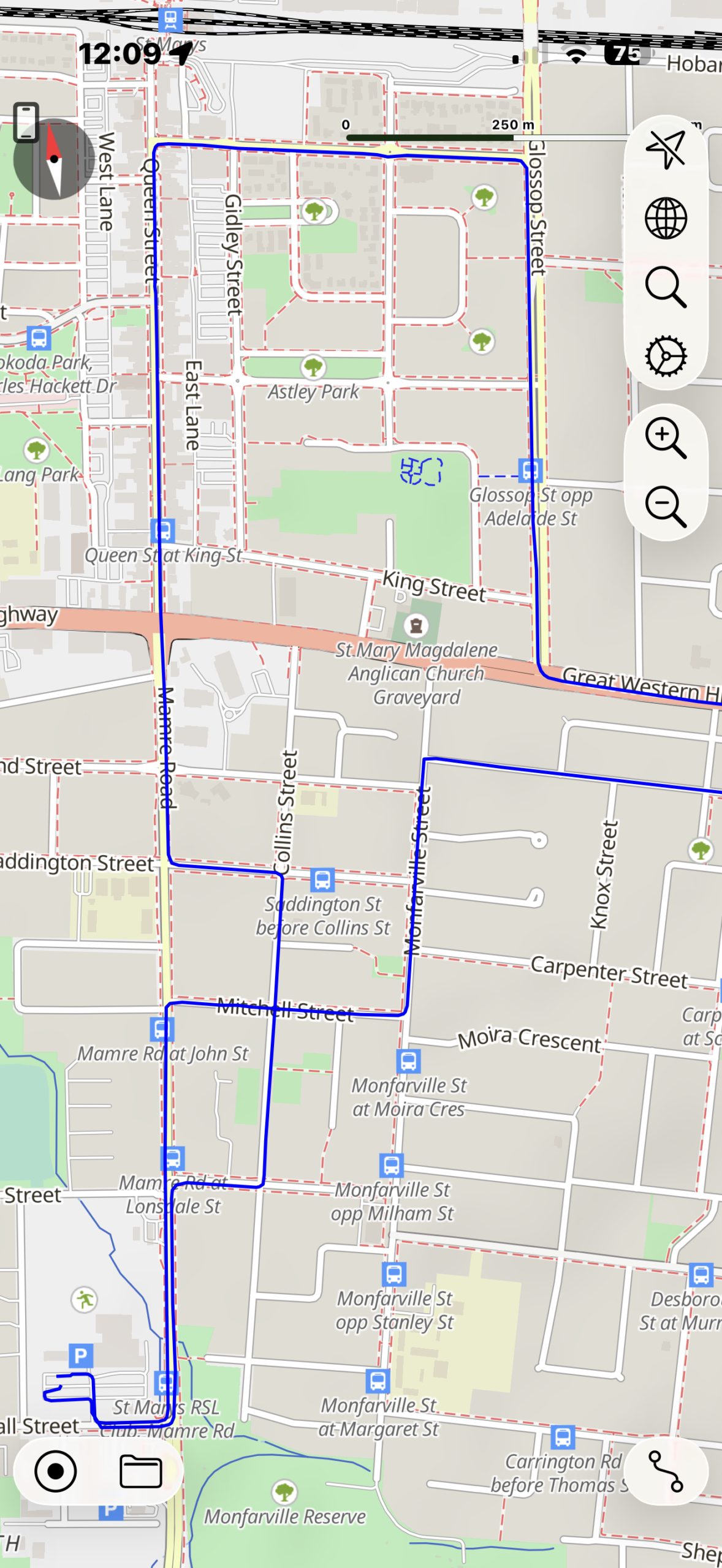 St Marys Driving Test Route 2 Overview Map - Mamre Road to Queen Street